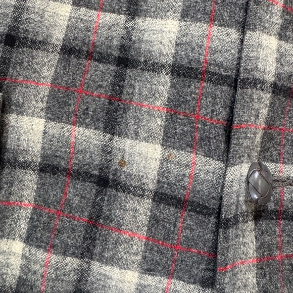Pendleton Vintage Gray Plaid Wool Blazer Suit Over Coat Size XL - Picture 3 of 6